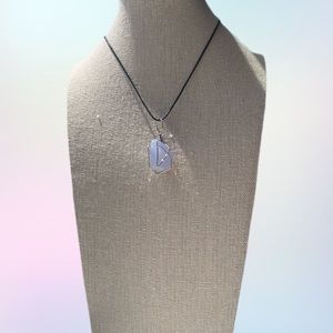 Blue Lace Agate Crystal Wire Wrapped Necklace